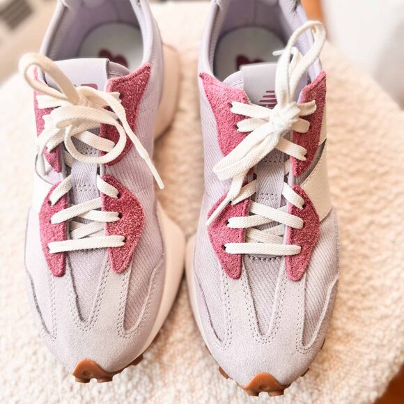 New Balance 327 x Calia Women 7.5 Purple-White Suede Sneakers - Picture 4 of 16